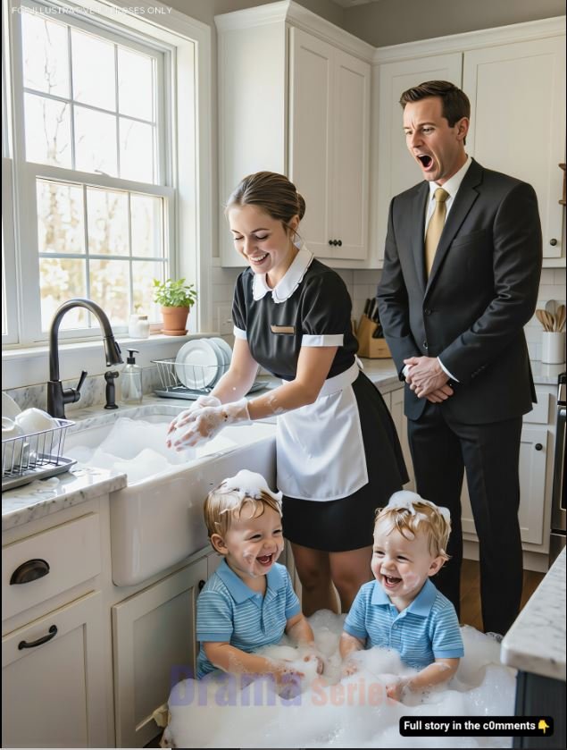 The millionaire stormed home, ready to fire his new maid… But froze when he saw what the new employee was doing to his twin sons.