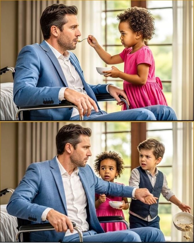 No one wanted to take care of the paralyzed billionaire… until the maid’s young child stepped in. But the billionaire’s son scoffed, “He can’t even lift a pen…