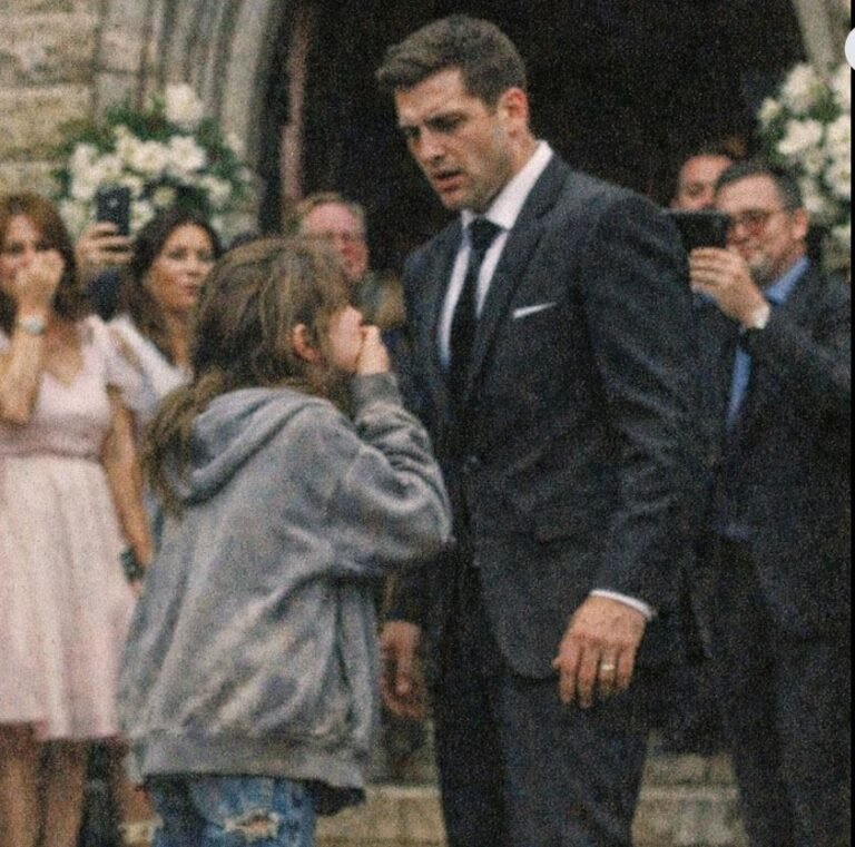 My daughter sewed her prom dress out of her late dad’s police uniform — when her bully dumped punch on it,