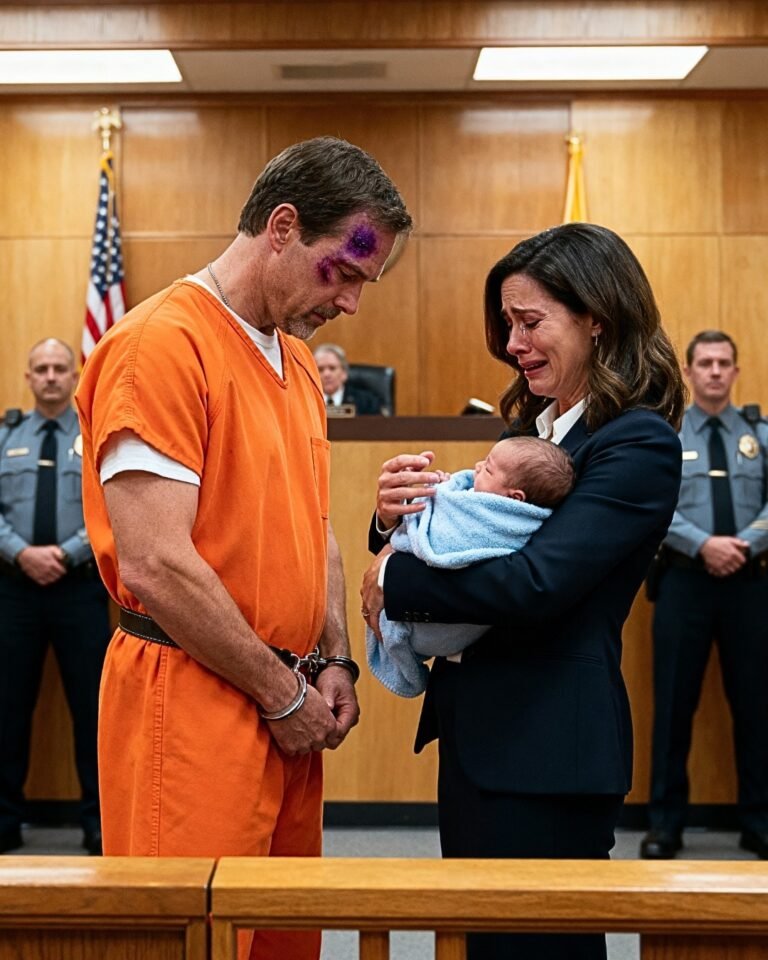 He was handed a life sentence for a cr!me he never committed. Just before they led him away, he asked to hold his newborn son for one minute. What he did in that brief moment left the entire courtroom—and a billionaire—completely stunned.