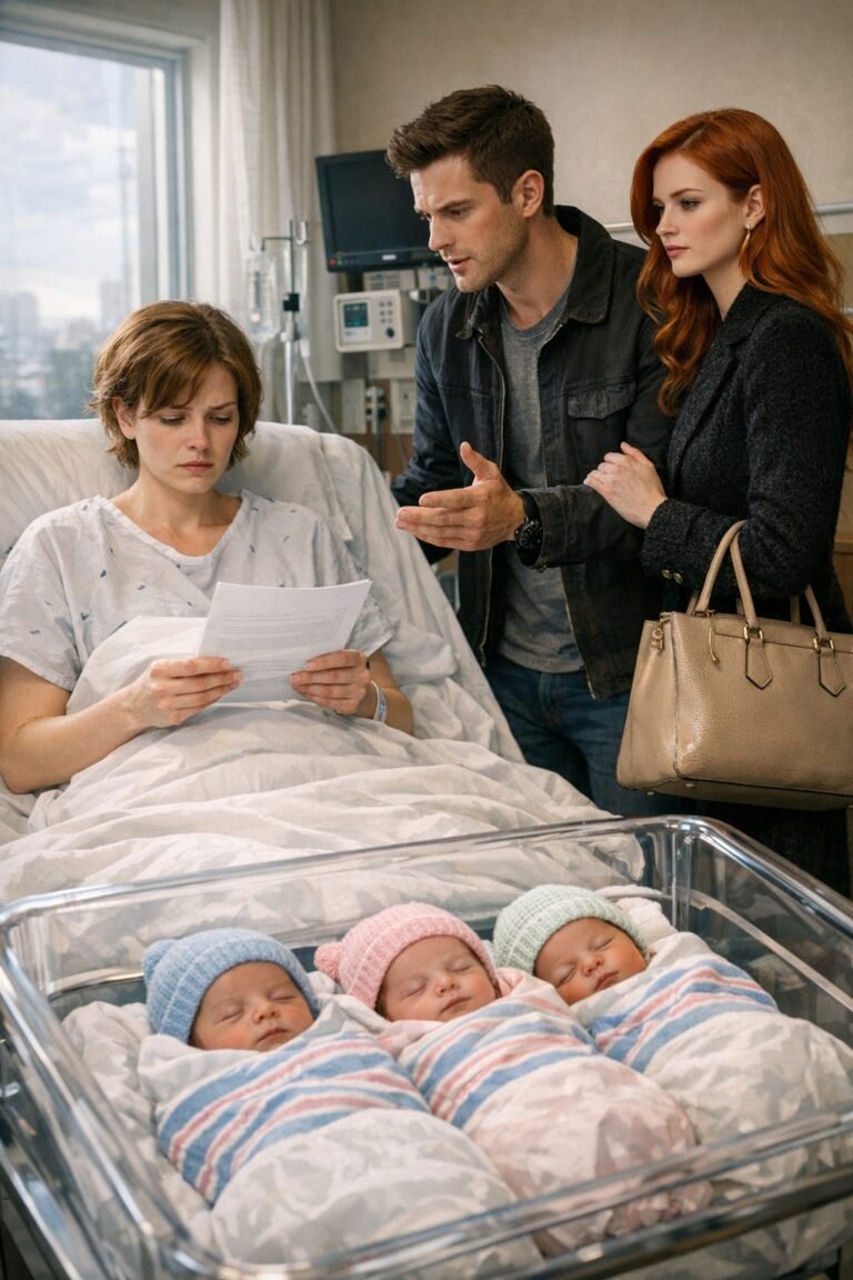 After giving birth to our triplets, my husband brought his mistress to the hospital and asked me to sign the divorce papers—but he made a fatal mistake.