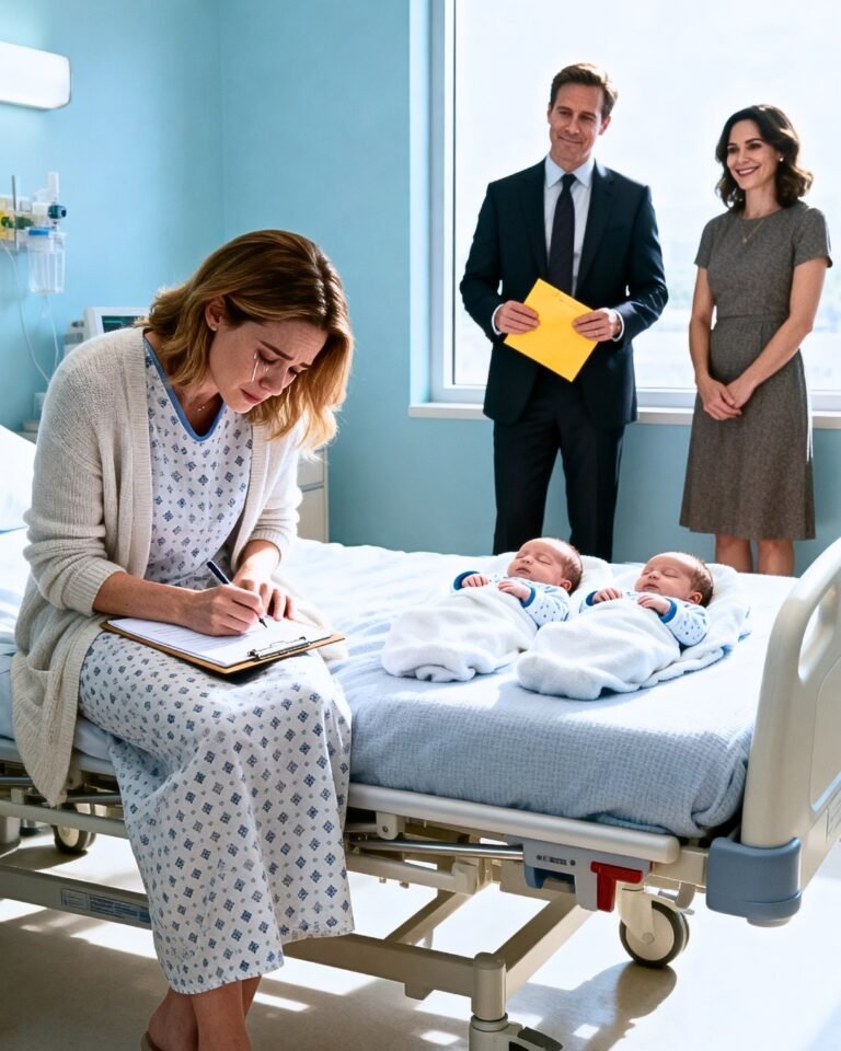 Three days after an emergency C-section, my husband showed up with his assistant to force me to sign divorce papers and take our twin daughters — the next morning in Los Angeles, he realized he had made a mistake that money couldn’t fix.