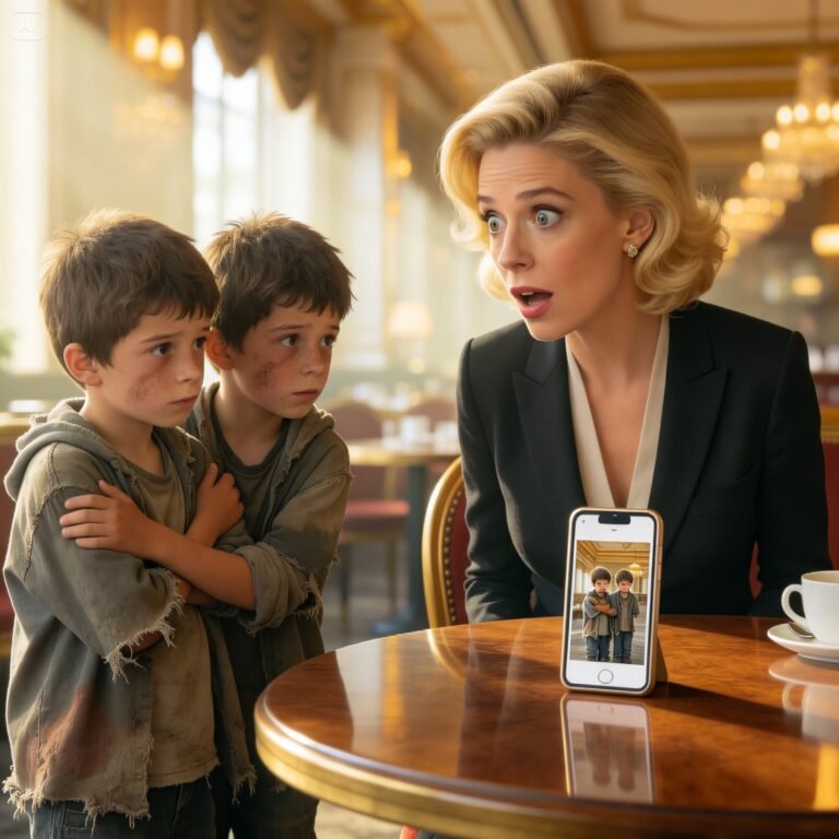 Two homeless twin boys walked up to a millionaire’s table and said, “Ma’am, could we have some of your leftover food?” The millionaire looked up and was stunned — 