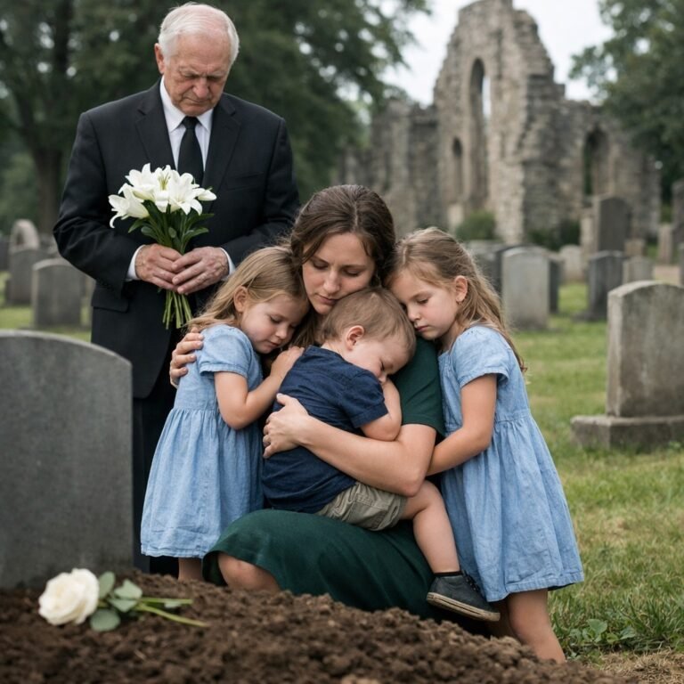 A Wealthy Father Believed His Only Son Was Gone Forever — Until He Met a Woman and Four Children with His Son’s Eyes at the Cemetery.