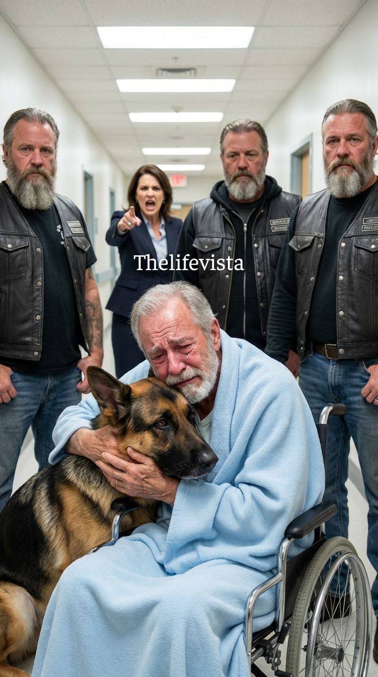 “Get That Dog Out!”: The Director Screamed at Fifty Bikers in the Retirement Home, Until a German Shepherd Burst Into Room 247.