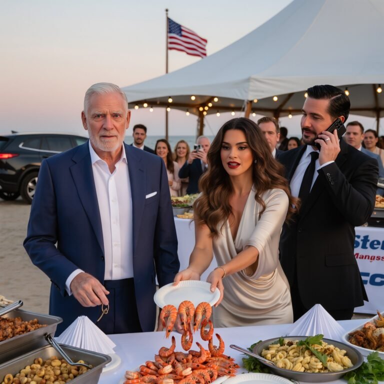 At my company’s 40th anniversary on a waterfront estate, my daughter-in-law met my eyes, smiled, and said, “Charity cases eat last,”