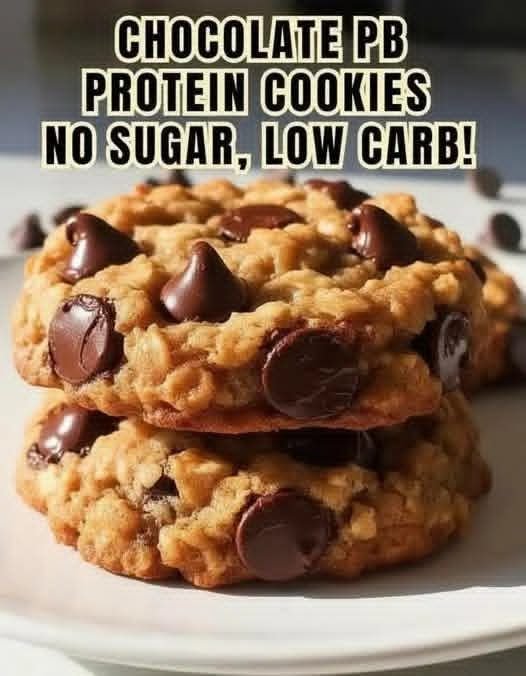 Chocolate Peanut Butter Protein Cookies (No Sugar, Low Carb!)