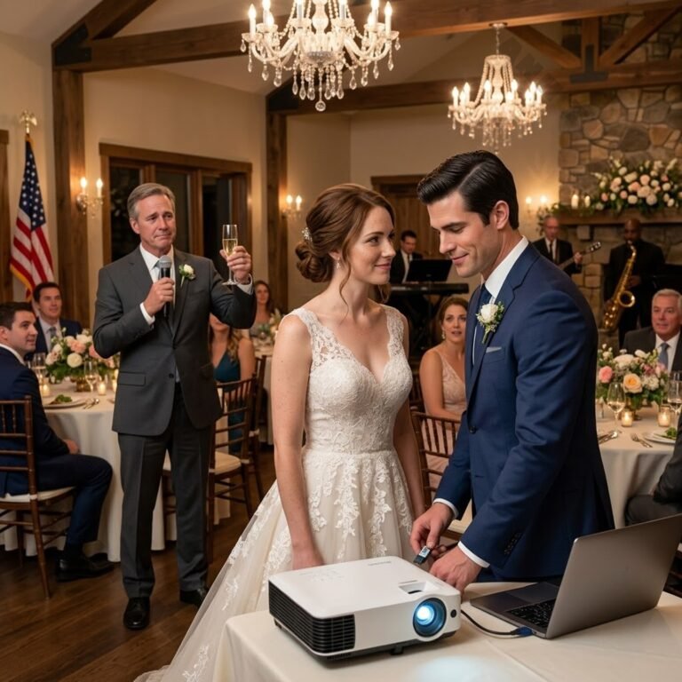 AT MY OWN WEDDING, MY FATHER TOOK THE MICROPHONE, RAISED HIS GLASS, AND LAUGHED LOUDLY: “COME ON,