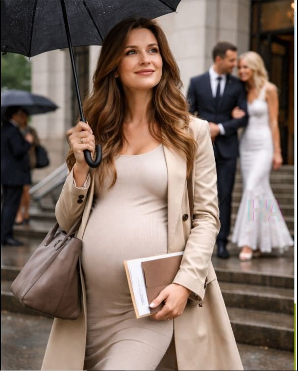 SHE SHOWED UP TO SIGN THE DIVORCE PAPERS EIGHT MONTHS PREGNANT… THEN WATCHED HER HUSBAND MARRY HIS MISTRESS THE SAME DAY, SMILING LIKE SHE HAD LOST EVERYTHING…