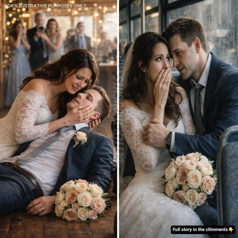 My husband collapsed and passed on our wedding day… A week later, he sat down next to me on a bus and whispered, “Don’t scream. You need to know the whole truth.”
